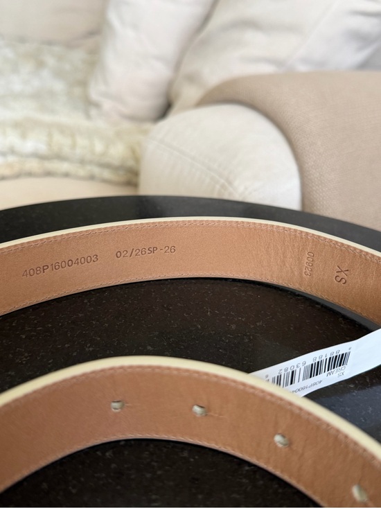 RALPH LAUREN COLLECTION ABSTRACT PLAQUE BUCKLE LEATHER BELT main image 7